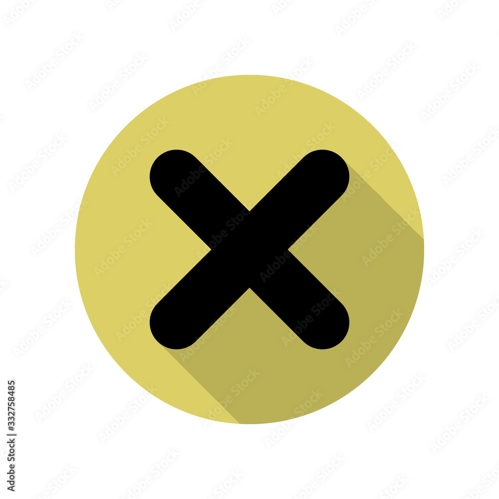 Obraz premium sign remove long shadow icon. Simple glyph, flat vector of web icons for ui and ux, website or mobile application