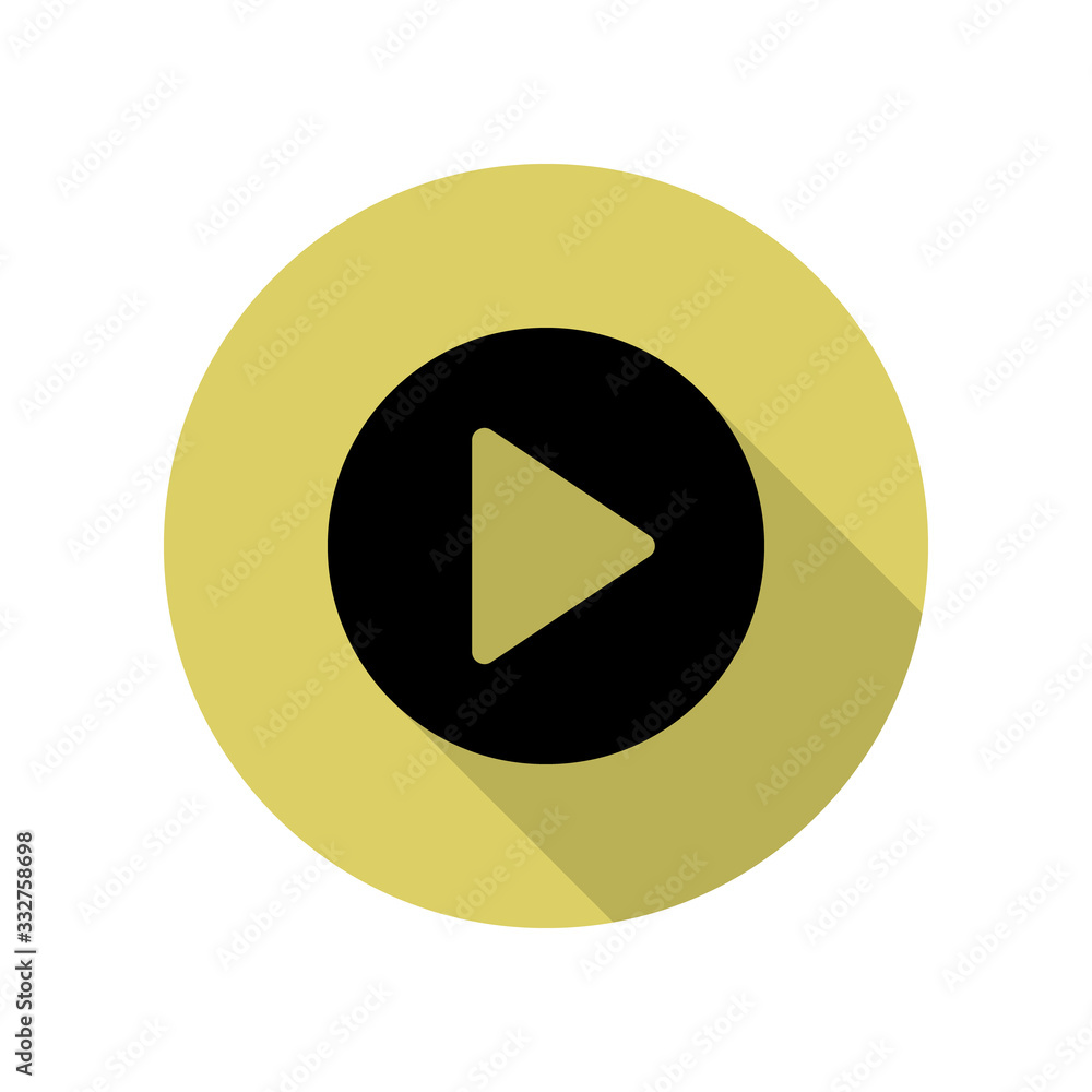 play sign long shadow icon. Simple glyph, flat vector of web icons for ui and ux, website or mobile application play sign long shadow icon. Simple glyph, flat vector of web icons for ui and ux, website or mobile application