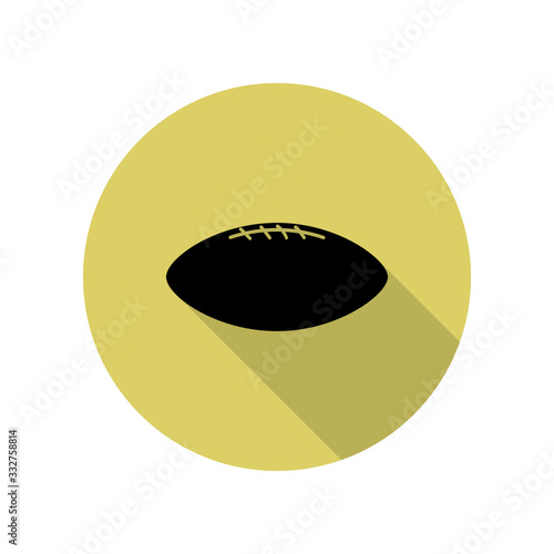 rugby ball long shadow icon. Simple glyph, flat vector of web icons for ui and ux, website or mobile application photo