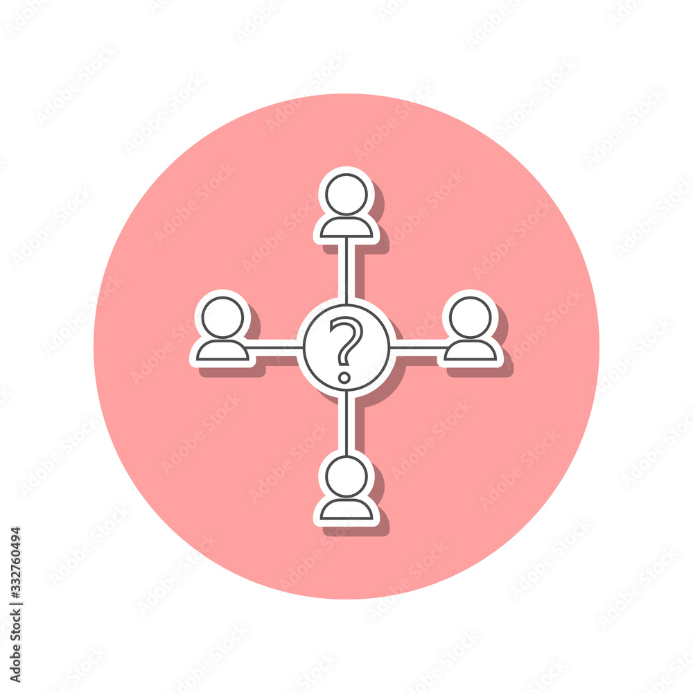 Collegial solution sticker icon. Simple thin line, outline vector of web icons for ui and ux, website or mobile application Collegial solution sticker icon. Simple thin line, outline vector of web icons for ui and ux, website or mobile application