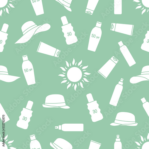 Vector pattern Travel Summer Sun Protect Sunscreen
