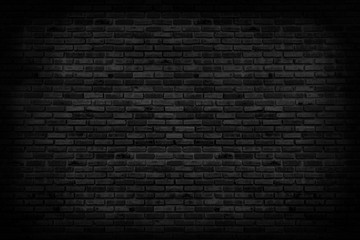 Black brick walls that are not plastered background and texture. The texture of the brick is black. Background of empty brick basement wall.