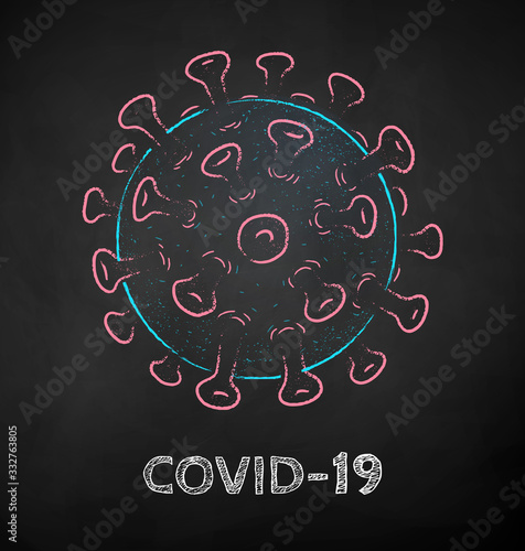 Coronavirus vector chalk illustration