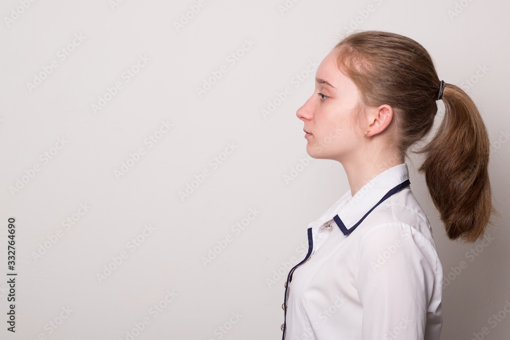 Young girl studio image. Schoolgirl, teenager girl. Young girl studio image. Schoolgirl, teenager girl.