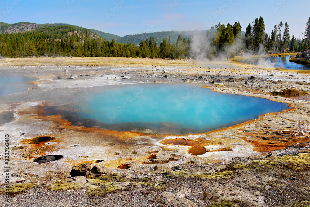 Opal pool in Yellowstone National Park USA Opal pool in Yellowstone National Park USA
