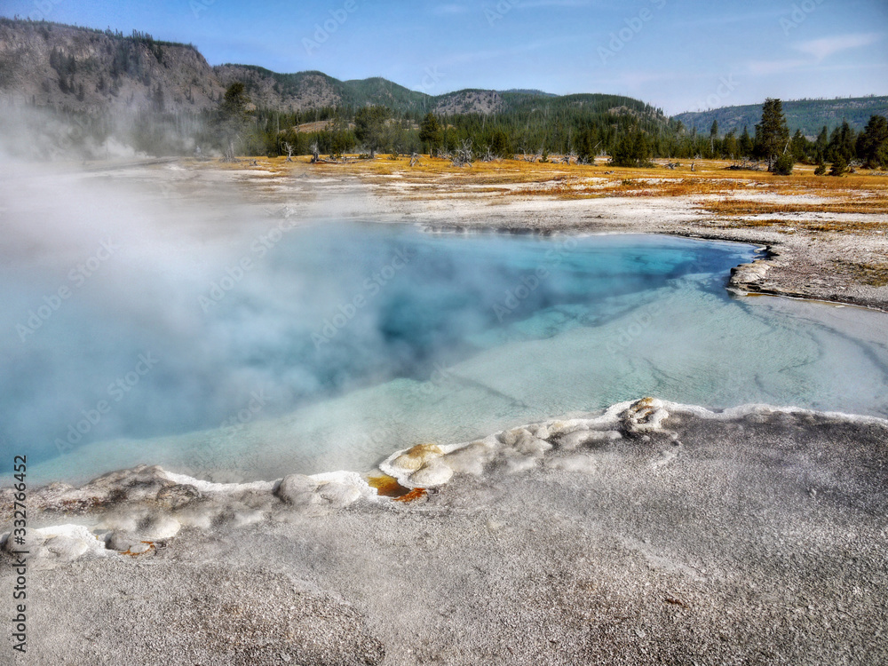 Hot springs in Yellowstone National Park Wyoming USA