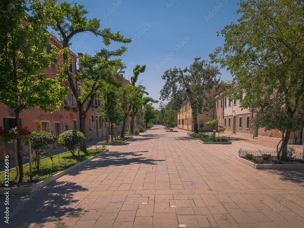 A street in the Santa Croce area of Venice, Italy A street in the Santa Croce area of Venice, Italy