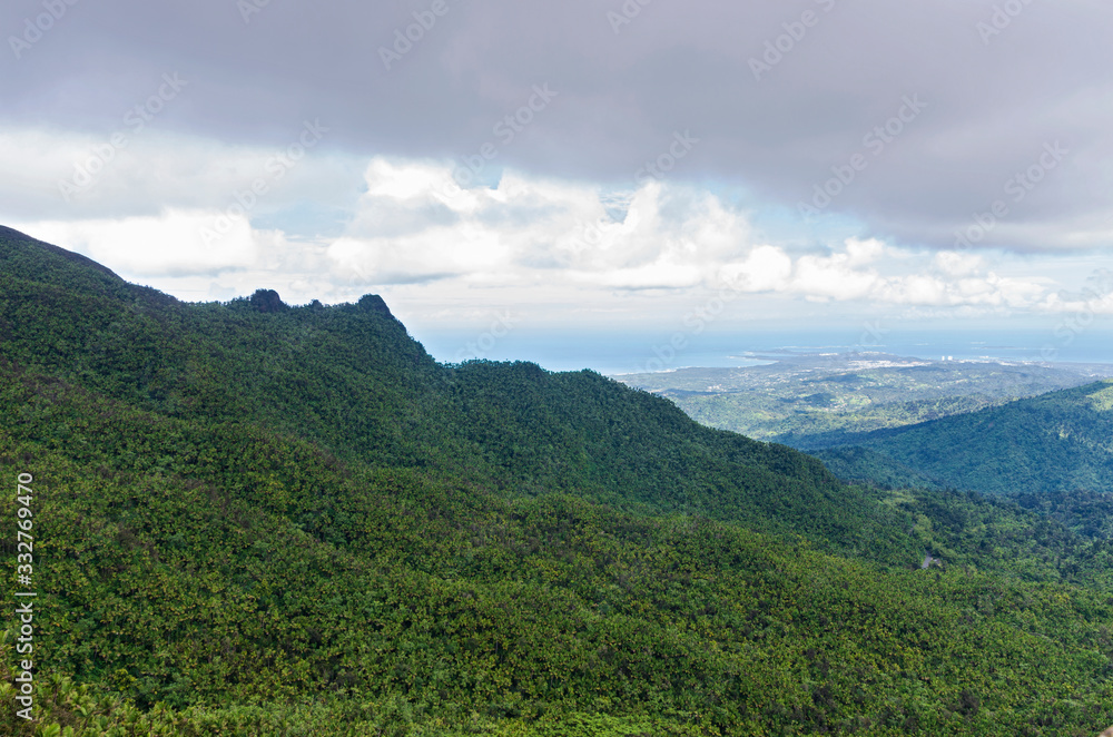 El yunque mountain ridge and atlantic coast