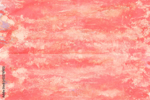 Abstract texture hand painted watercolor. Coral background.	