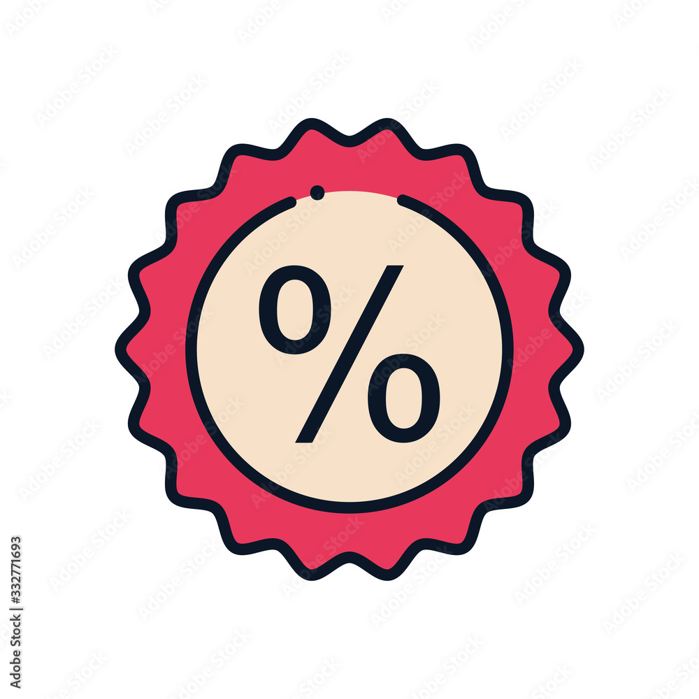 sale stamp line fill style icon vector design sale stamp line fill style icon vector design
