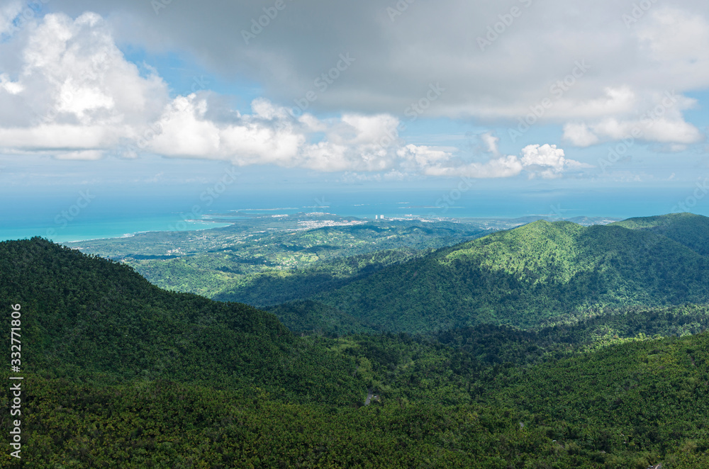 Luquillo mountains of el yunque and coast