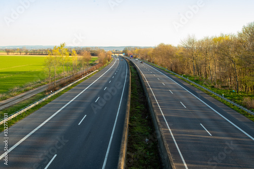 german nearly empty highway with two lines