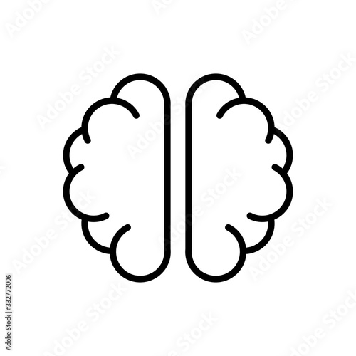 human brain icon mind concept isolated vector
