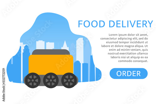 food delivery robot modern techhology online vector