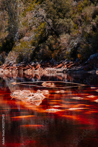 Red water from Río Tinto in the province of Huelva. Naturalspace is very similar to the planet Mars photo