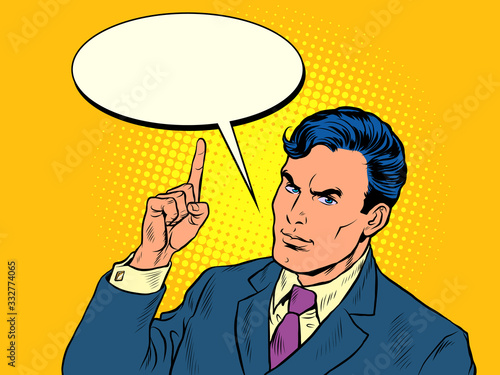 businessman threatens with a finger