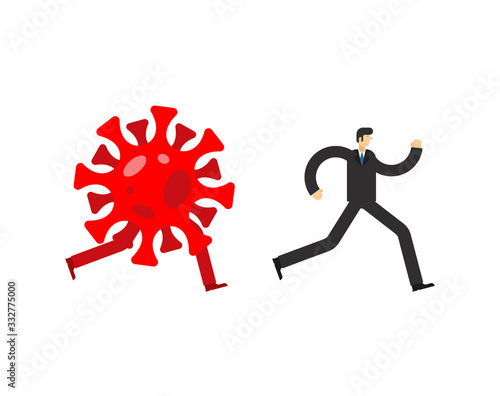 Coronavirus attack on humans. Pandemic virus and man. Global epidemic disease 2019-nCoV Novel virus and guy