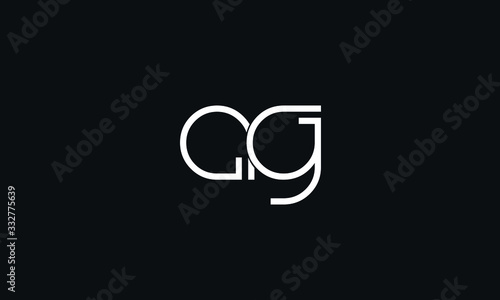 AG GA A G Letter Logo Alphabet Design Template Vector