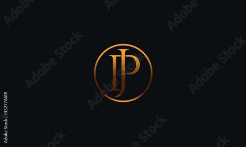 JP PJ J P Letter Logo Alphabet Design Template Vector