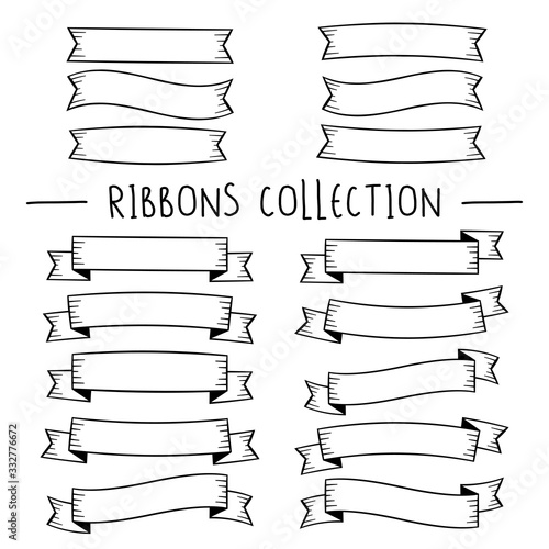 Ribbons banners set. Ribbons collection. Flat ribbon isolated on white background. Ribbons vector and illustrations.