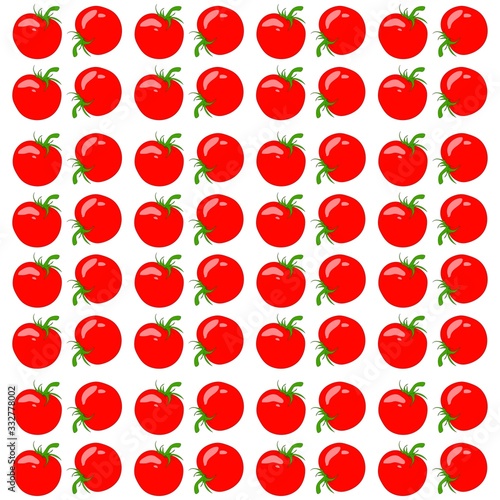 Seamless background with tomatoes. Vector drawing.