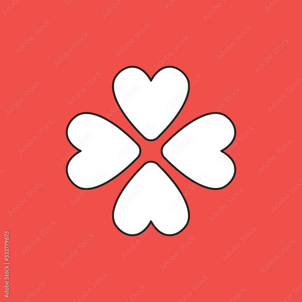 Vector icon concept of rotated four hearts. Vector icon concept of rotated four hearts.