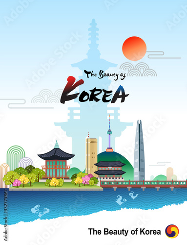 The beauty of Korea. Korean traditional palace and landmark.