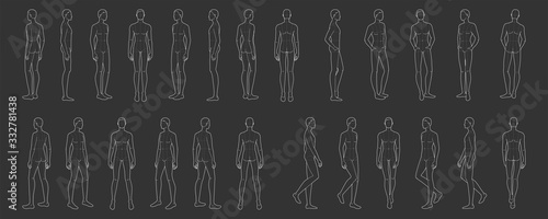 Fashion template of 25 men. 