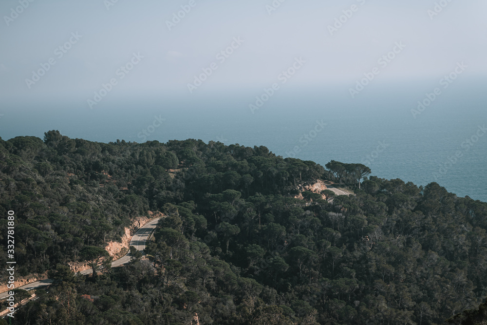 Scenic view over coast against the mediterranian sea