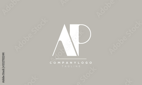 AP alphabet letter icon logo design 