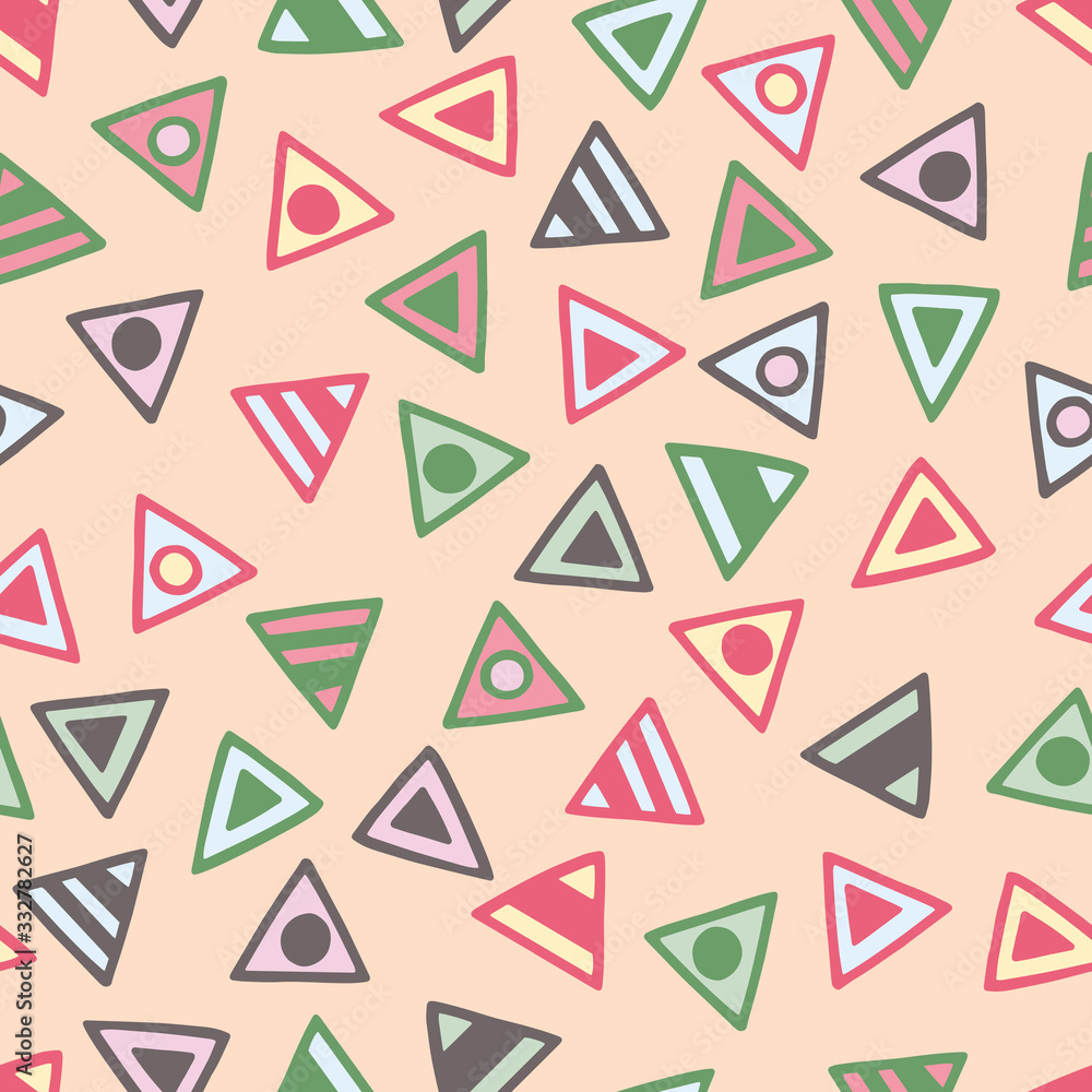 Abstract seamless pattern with doodle triangles Abstract seamless pattern with doodle triangles