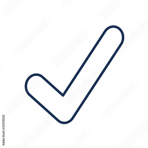Check mark line style icon vector design