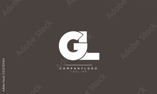 GL alphabet letter icon logo design 