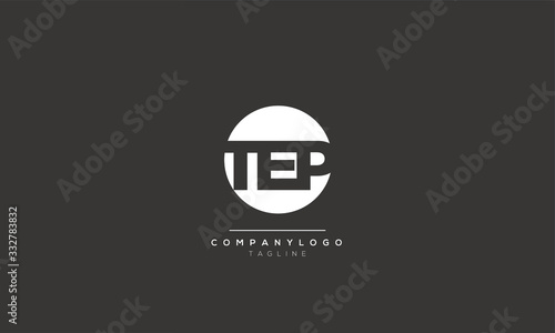 TEP circular alphabet letter icon logo design 