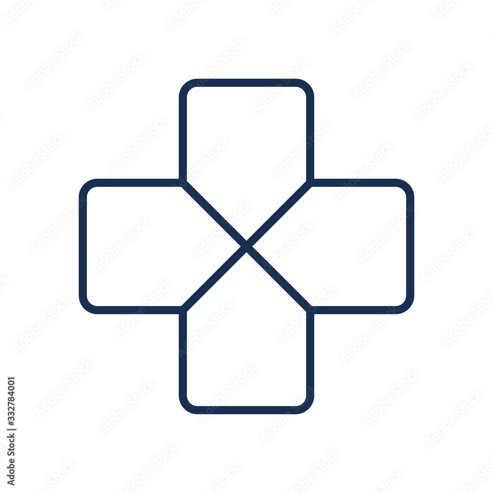 Isolated medical cross line style icon vector design Isolated medical cross line style icon vector design