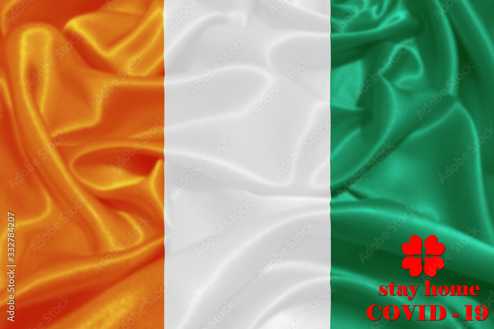 Stay Home . Coronavirus epidemic, word COVID-19. COVID-19 infection concept. Ivory Coast Stay Home . Coronavirus epidemic, word COVID-19. COVID-19 infection concept. Ivory Coast