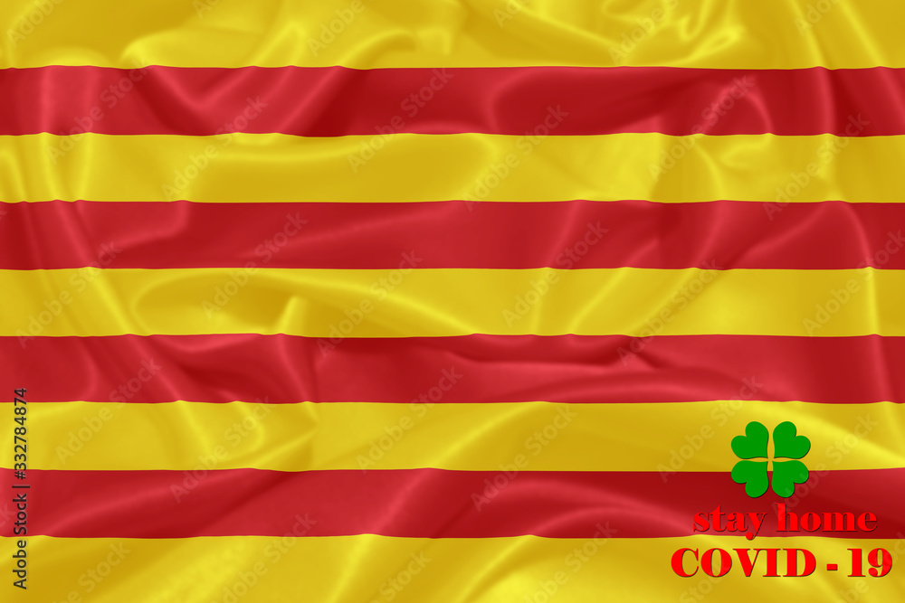 Stay Home . Coronavirus epidemic, word COVID-19. COVID-19 infection concept.Spain-Catalonia