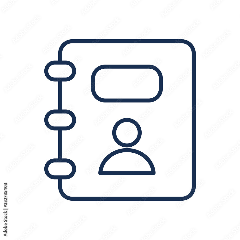 Isolated phone book line style icon vector design Isolated phone book line style icon vector design