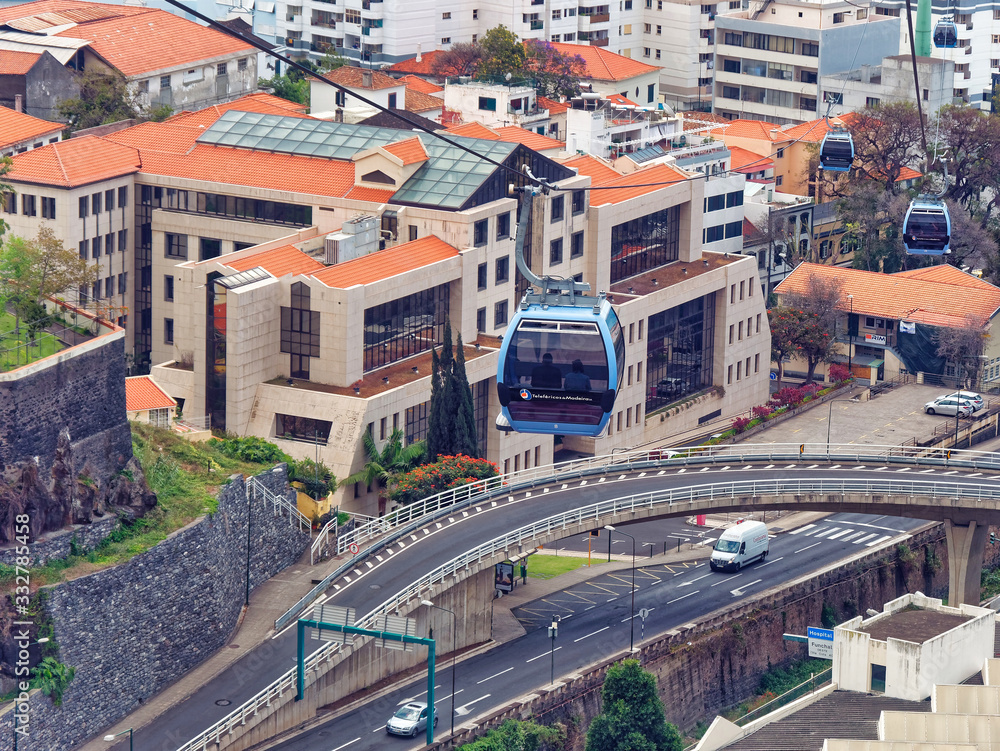 Funchal cable car, Madeira island, Portugal