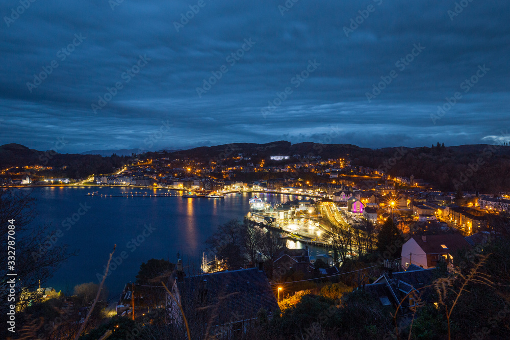 Scottish Coastal Town at Twilight