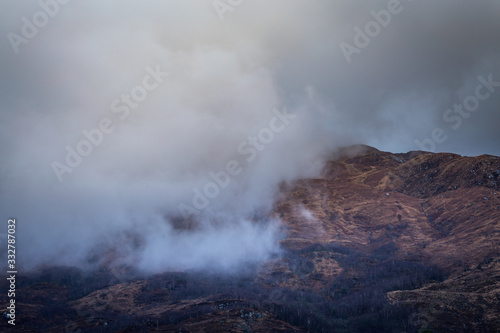 Cloud Capped Mountain Range in Scotland