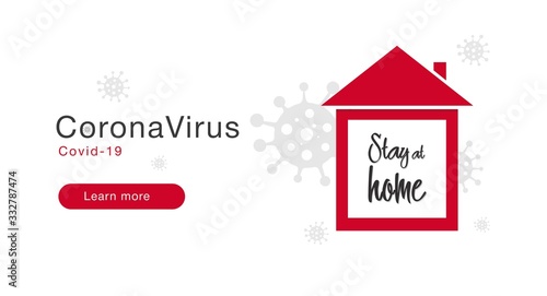 Vector icon Stay at home in quarantine. Coronavirus. Covid-19. Self-isolation.