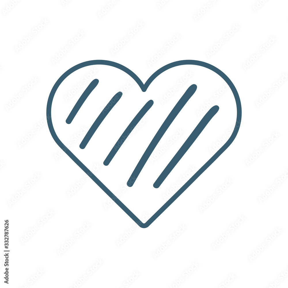Isolated heart with lines line style icon vector design Isolated heart with lines line style icon vector design