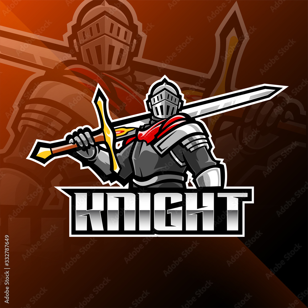 Knight esport mascot logo design Stock Vector | Adobe Stock