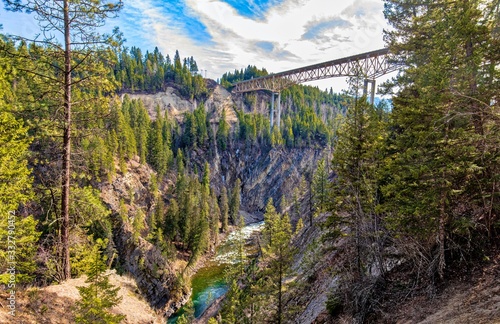 Moyie Bridge over river in Idaho photo