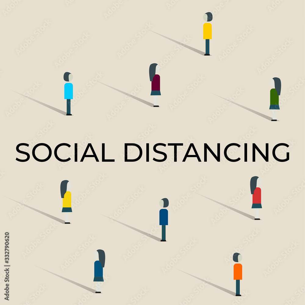 Group of People in Social Distancing Concept Protection, Prevention of Coronavirus Covid-19. stop coronavirus with social distancing Group of People in Social Distancing Concept Protection, Prevention of Coronavirus Covid-19. stop coronavirus with social distancing