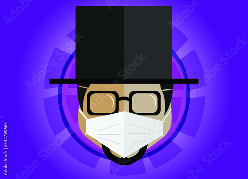 Illustration mascara and corona soap virus and sanitization and protection 