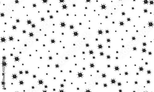 Seamless Corona virus pattern backdrop COVID-19. Virus infections epidemic banner isolated on white background. Vector healthcare coronavirus illustration