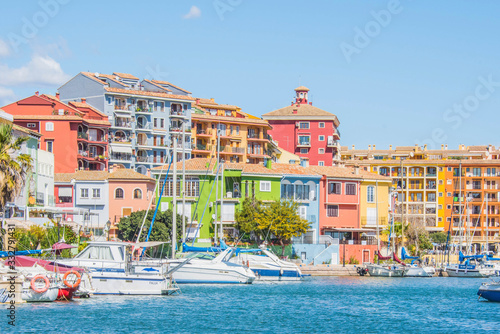 Port Sa Playa, Valencia, Spain - 3/19/2019: Bright sunny day photo looking at Port Saplaya, Valencia's Little Venice