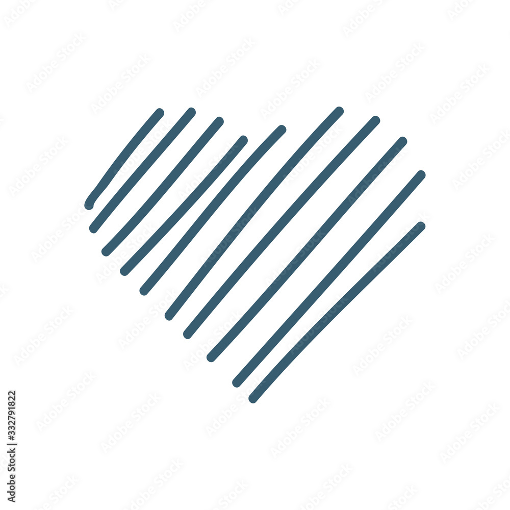 Isolated striped heart line style icon vector design Isolated striped heart line style icon vector design
